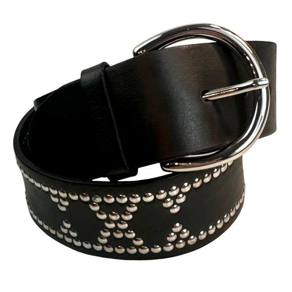 Banana Republic Studded Genuine Leather Wide Belt Size: S Color: Black - Picture 6 of 13